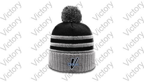 Black/Grey striped beanie