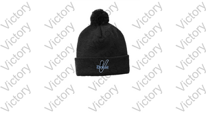 Solid Black Pom Beanie